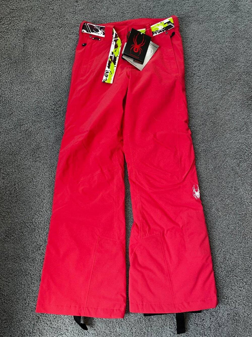 Women's Spyder Chute Insulated Ski Snowboard Snow Insulated Pants With Belt - 6